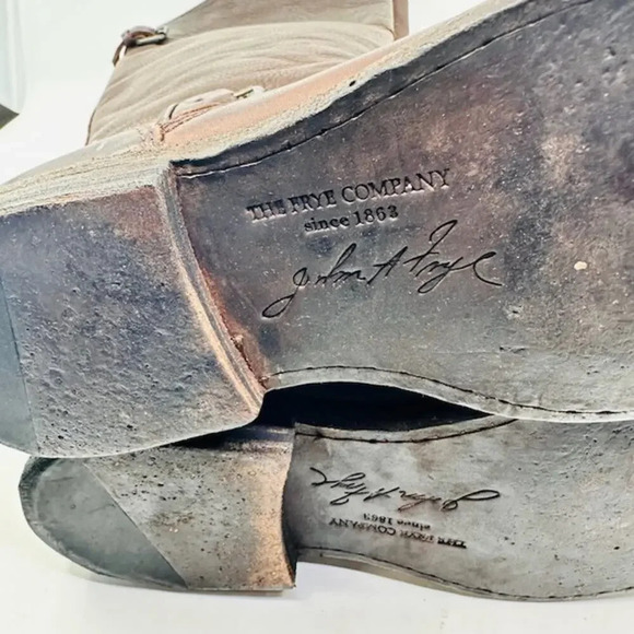 Vintage Frye Phillip Real Leather Buckle Riding Boots 3476844 Brown Womens 7B - Picture 5 of 8